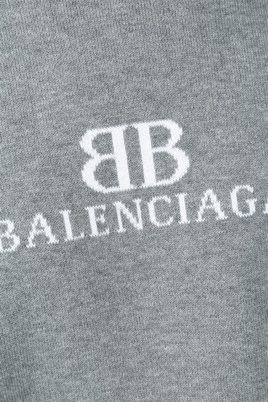 25FW 발렌시아가 로고 스웨트셔츠 818422T3368 1380 HEATHER GREY WHITE - BALENCIAGA