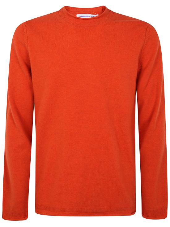 25FW 꼼데가르송 라운드 넥 울 스웨터 FPN007 5 YELLOW ORANGE