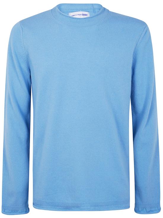25FW 꼼데가르송 라운드 넥 울 스웨터 FPN007 4 BLUE