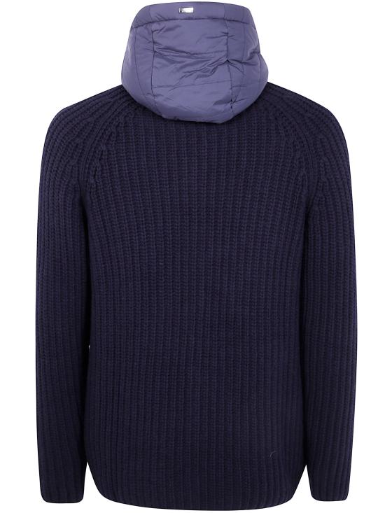 25FW 에르노 콘 스티치 울 가디건 MC000150U70016097 9200 BLUE - HERNO