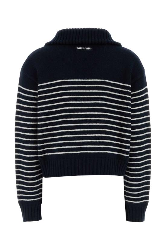 25FW 미우미우 스웨터 MMLB52SOOO18BJ F022X Stripped - MIU MIU