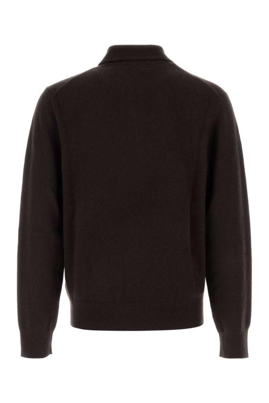 25FW 버버리 롱 슬리브 캐시미어 블렌드 폴로 셔츠 8113792 C3475 Brown - BURBERRY