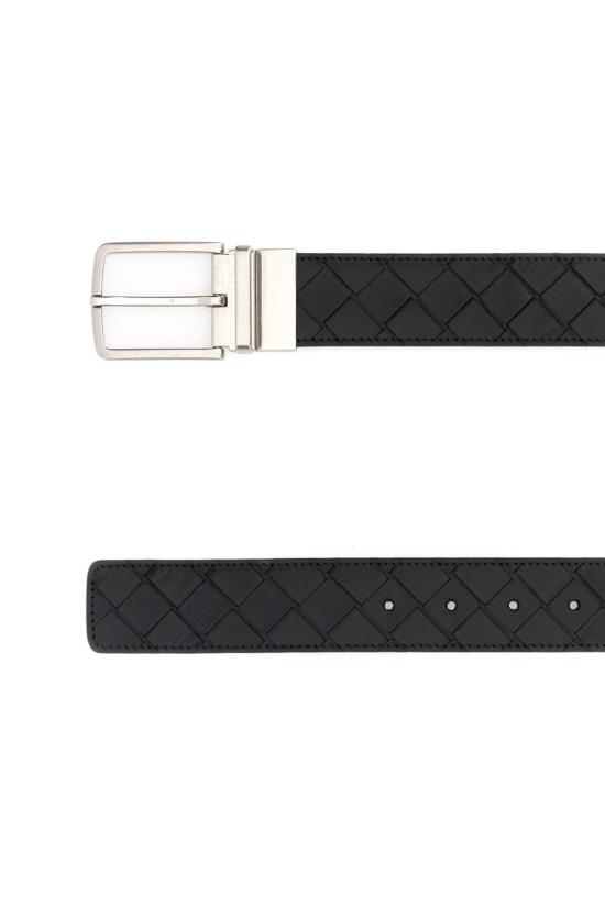 25FW 보테가베네타 인트레치아토 리버시블 벨트 652944VCPQ1 1205 Black - BOTTEGA VENETA
