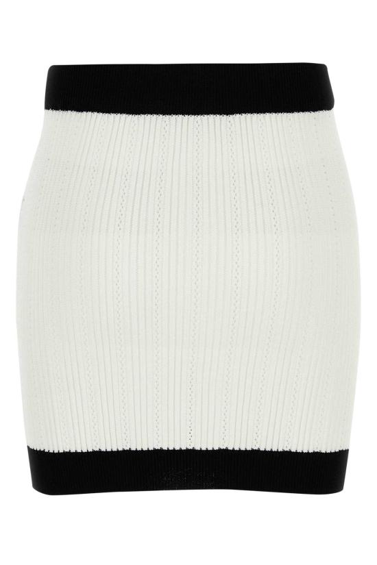 25FW 발망 숏 스커트 FF1LB039KI64 GAB White - BALMAIN