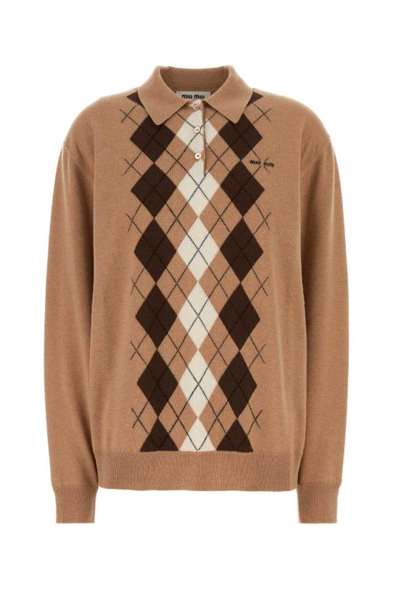 25FW 미우미우 폴로 티셔츠 MMLB65SOOO174B F0040 Camel