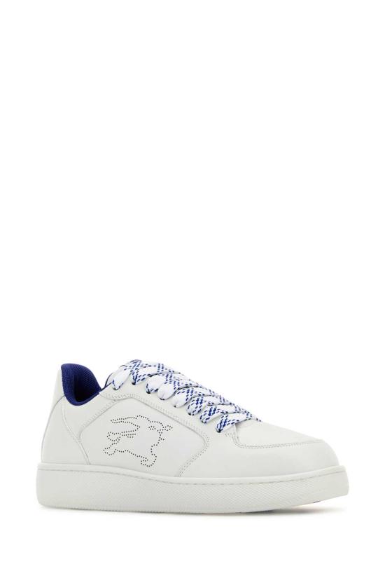 25FW 버버리 레더 스톡 스니커즈 8095698 A1464 White - BURBERRY