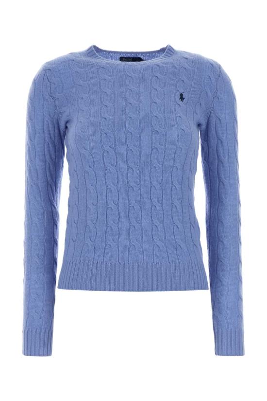 26FW 폴로 랄프로렌 폴로 자수 케이블 니트 스웨터 211971865 004 Light Blue