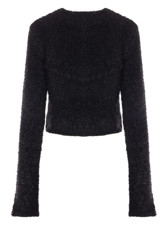  발렌시아가 트위드 크롭 가디건 793604T3328 1000 Black - BALENCIAGA