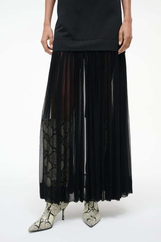  스타우드 롱 원피스 피아 드레스 블랙 - STAUD