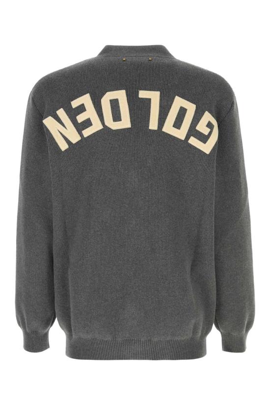 25FW 골든구스 코튼 니트 V넥 버튼 가디건 GMP00946P000662 60304 Grey - GOLDEN GOOSE