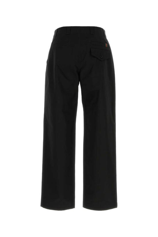 25FW 구찌 웹 디테일 코튼 트윌 팬츠 784049Z7AJV 1000 Black - GUCCI