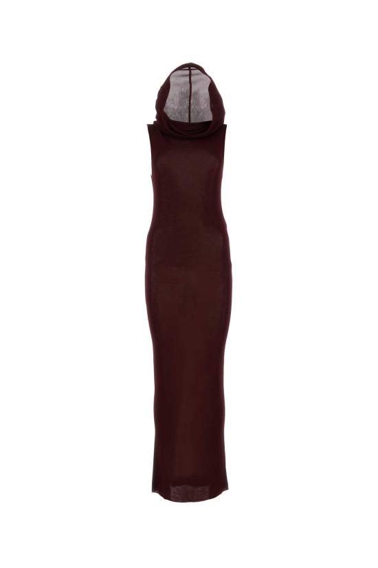  생로랑 롱 원피스 745646Y76BM 6015 Burgundy