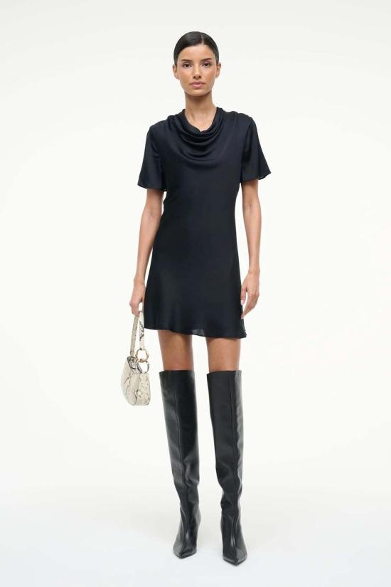  스타우드 숏 원피스 아이리스 실크 드레스 블랙