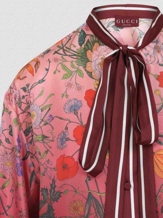 구찌 그라데이드 플로럴 롱 슬리브 셔츠 그라데이드 플로럴 롱 슬리브  835617ZATG85057 Red - GUCCI