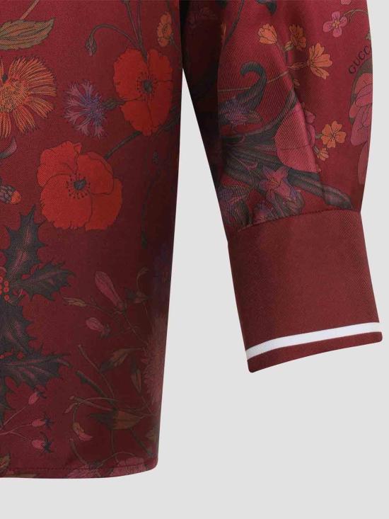  구찌 그라데이드 플로럴 롱 슬리브 셔츠 그라데이드 플로럴 롱 슬리브  835617ZATG85057 Red - GUCCI