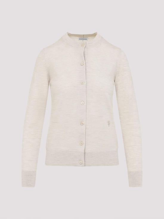  버버리 쉴드 로고 자수 울 가디건 8103104 White - BURBERRY