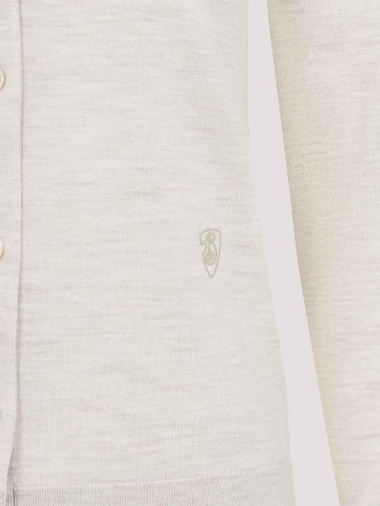  버버리 쉴드 로고 자수 울 가디건 8103104 White - BURBERRY