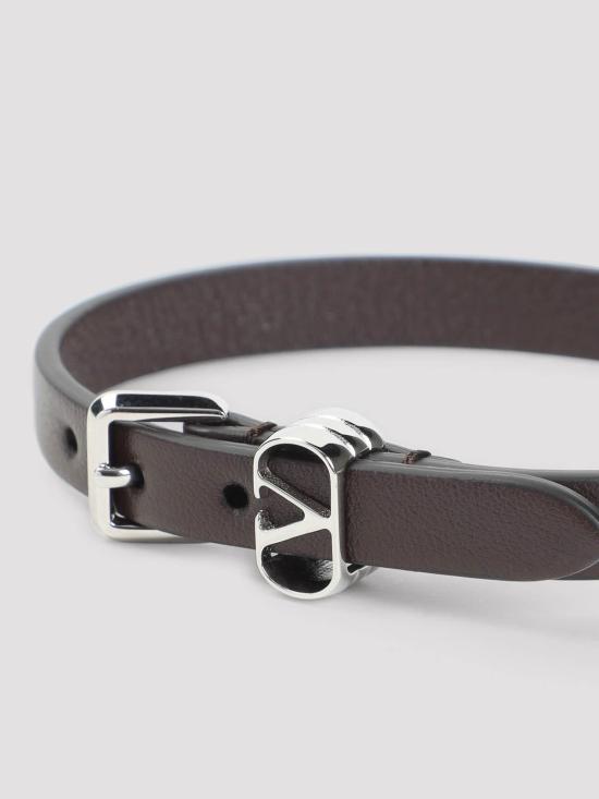  발렌티노 가라바니 오발레트 레더 브레이슬릿 7Y2J0AH7FXJREL Brown - VALENTINO GARAVANI