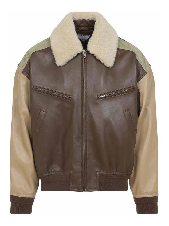 25FW 보테가베네타 가죽 자켓 833908V5BX02631 Brown