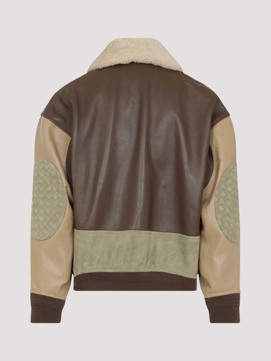 25FW 보테가베네타 가죽 자켓 833908V5BX02631 Brown - BOTTEGA VENETA