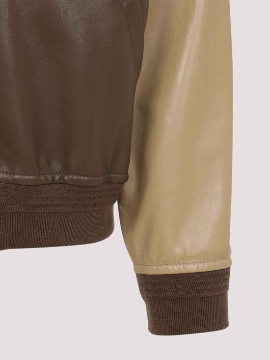 25FW 보테가베네타 가죽 자켓 833908V5BX02631 Brown - BOTTEGA VENETA