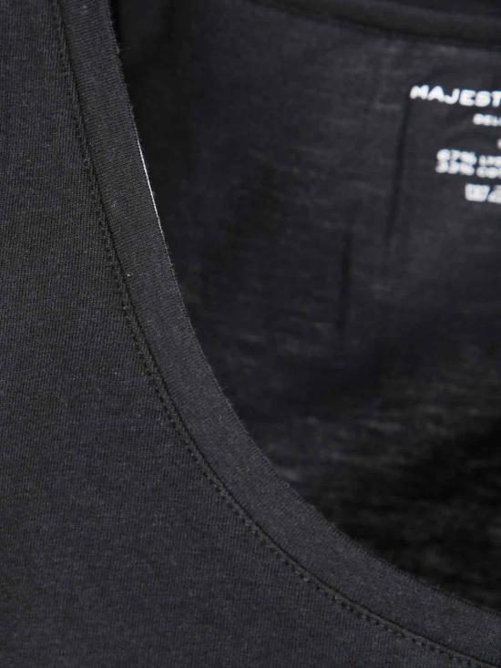 25SS 마제스틱필라쳐 민소매 티셔츠 M296FDE187002NOIR Black - MAJESTIC FILATURES