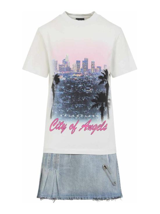  발렌시아가 숏 원피스 838726TSWB94200 Light Blue