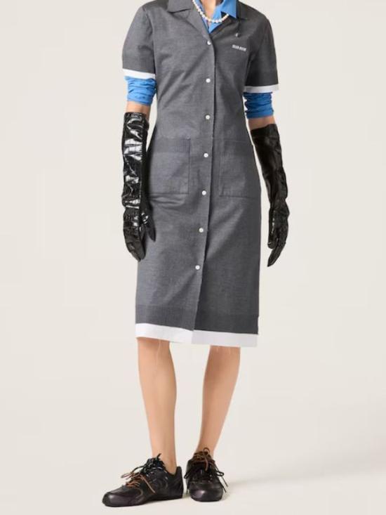 25SS 미우미우 미디 원피스 MF5553SOOO15Q9 F0I13 ARDESIABIANCO - MIU MIU