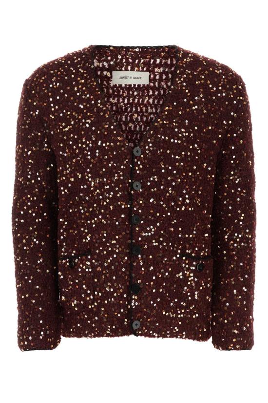  어니스트 더블유 베이커 가디건 KN103SE31 BORDEAUX Burgundy