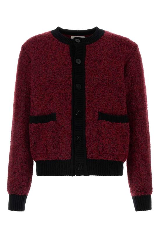  어니스트 더블유 베이커 가디건 KN67TD02 BLACKBORDEAUX Red