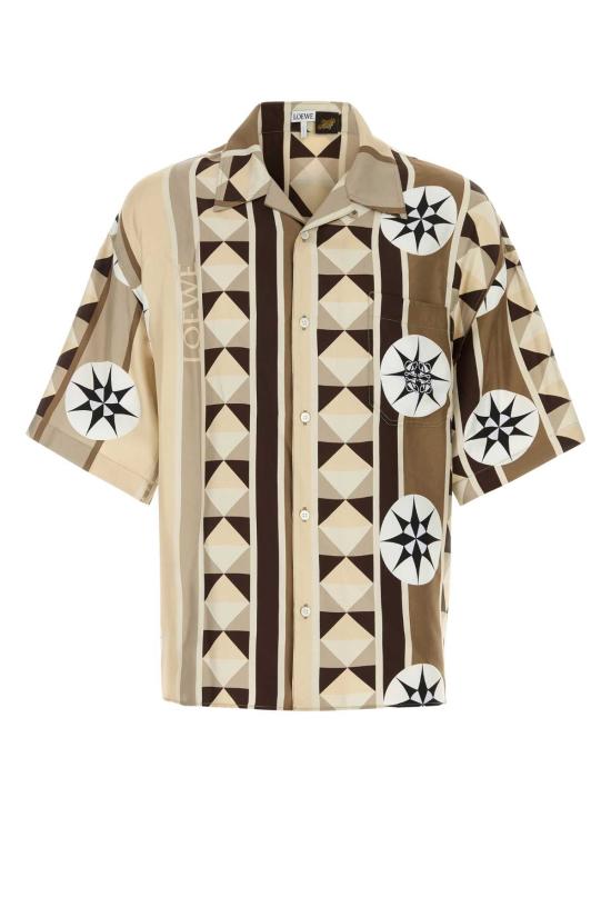 25SS 로에베 긴팔 셔츠 H616Y05X78 BEIGEMULTICOLOR Printed