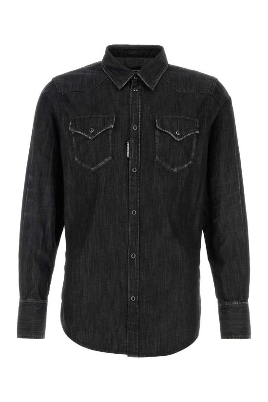 25FW 디스퀘어드2 긴팔 셔츠 S74DM0936S30826 900 Black