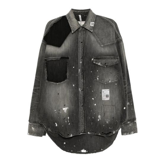 25FW 메종 미하라 야스히로 긴팔 셔츠 J15SH125 BLACK Black