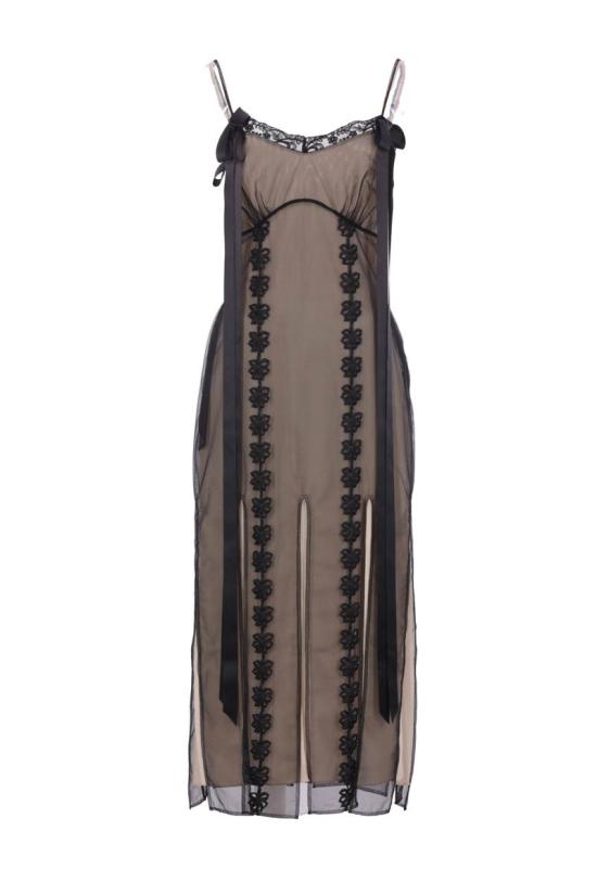 25FW 시몬로샤 원피스 74351276BLACKNUDE BLACK NUDE