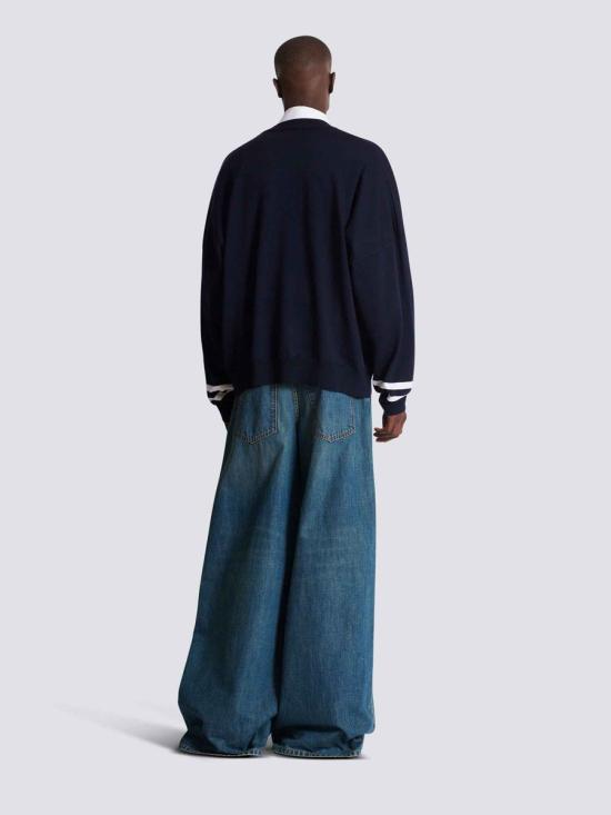 25FW 발망 스웨터 FH0KE050KJ21 NAVY BLUE - BALMAIN