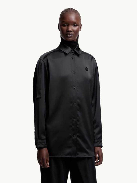 25FW 몽클레어 EE72 바이 에드워드 에니풀 새틴 셔츠  K24032F00002M6521 999 Black - MONCLER