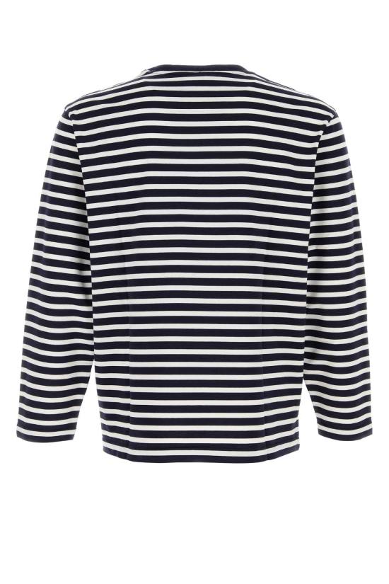 25FW 메종키츠네 폭스 헤드 롱슬리브 티셔츠 PM00122KJ0044 B481 Stripped - MAISON KITSUNE