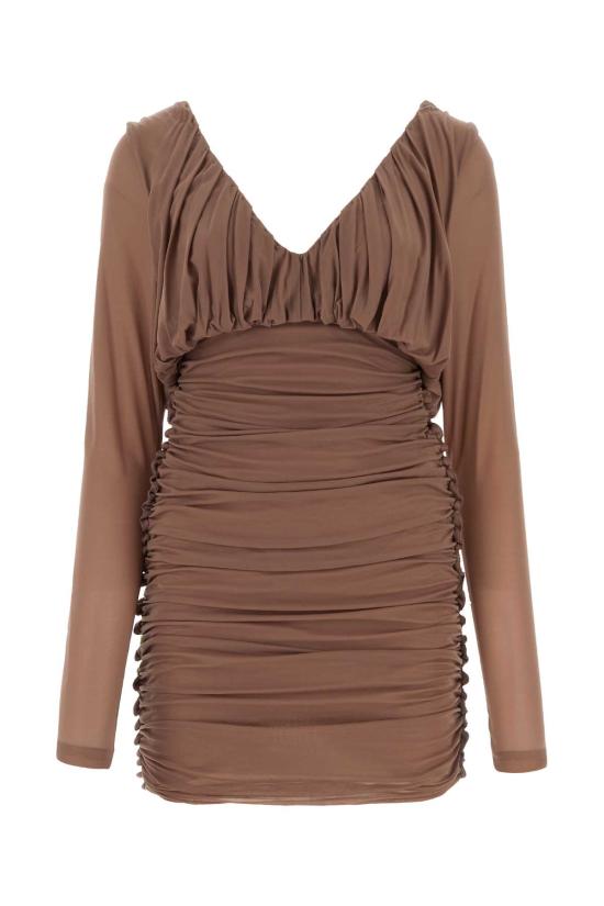  생로랑 숏 원피스 729749Y5G98 5762 Camel