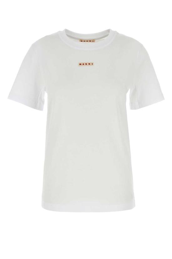 25FW 마르니 반팔 티셔츠 THJE0293X1UTCZ57 00W01 White