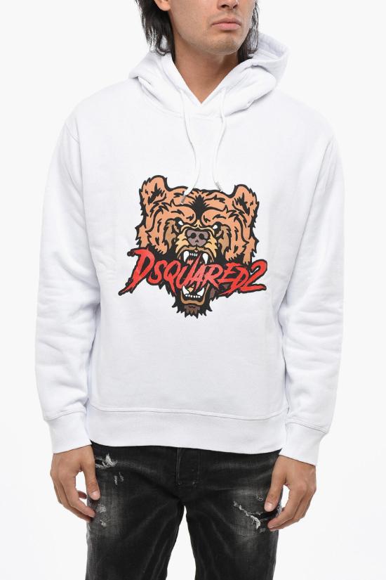  디스퀘어드2 후드 티셔츠 S74GU0814 S25516 100 White