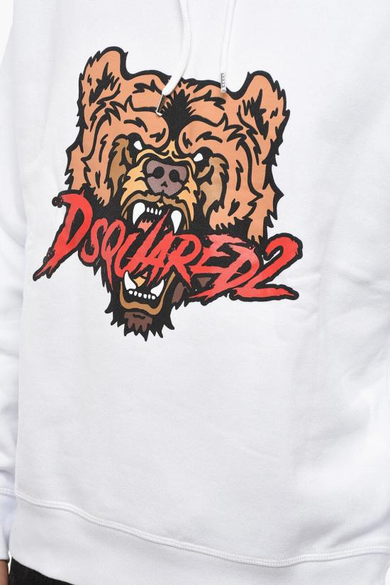  디스퀘어드2 후드 티셔츠 S74GU0814 S25516 100 White - DSQUARED2