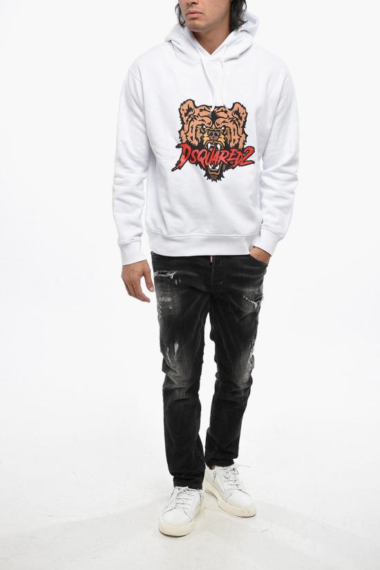  디스퀘어드2 후드 티셔츠 S74GU0814 S25516 100 White - DSQUARED2