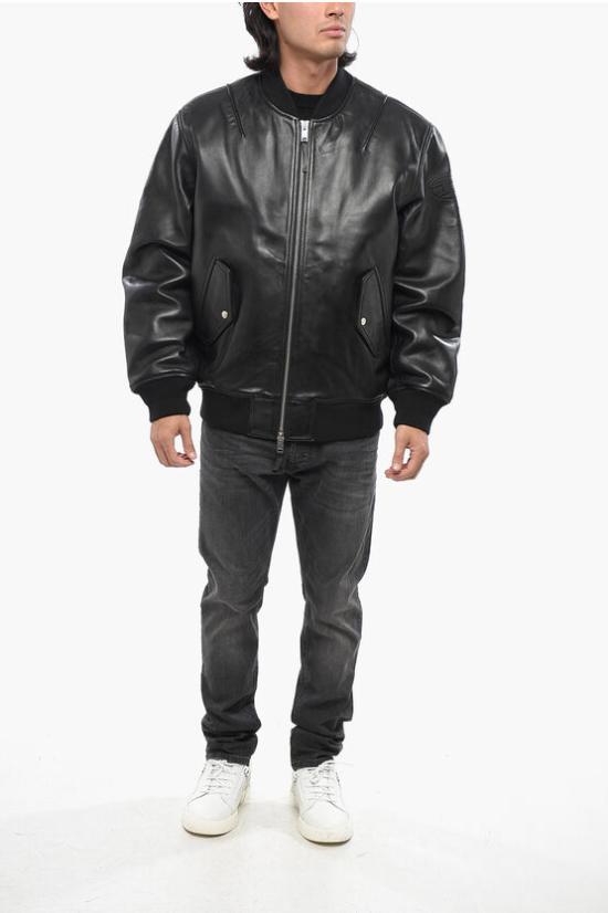  디젤 가죽 자켓 A10676 0HJAC 9XX Black - DIESEL