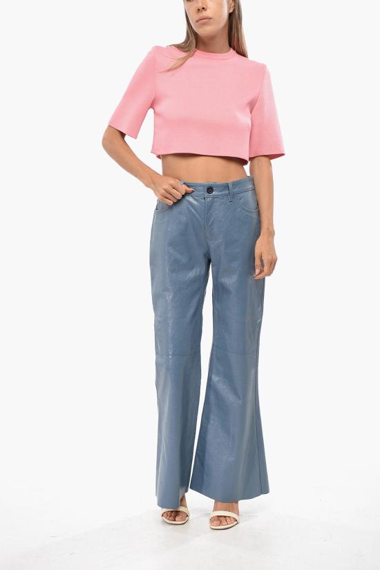  마르니 가죽 팬츠 PAMX0491U0ULG153 00B37 Blue - MARNI