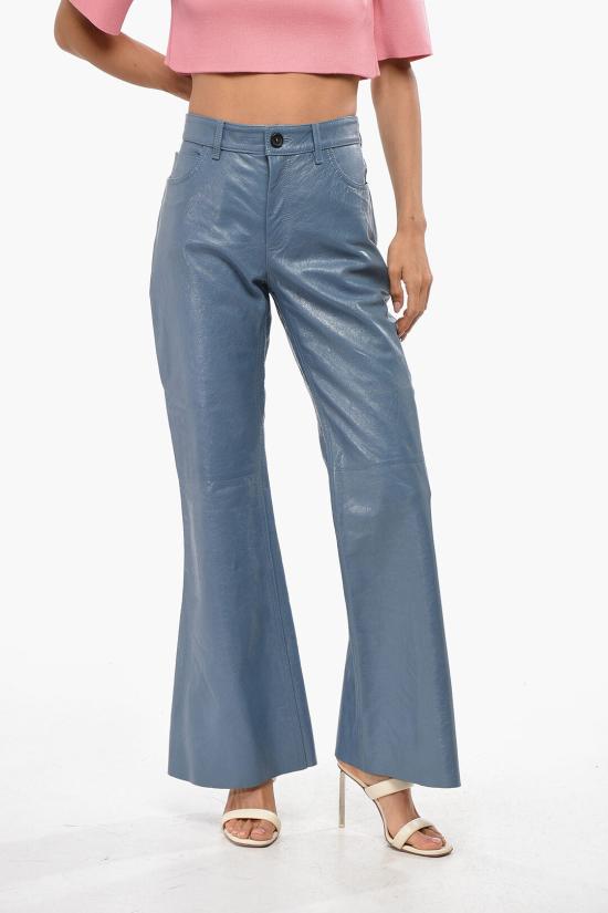  마르니 가죽 팬츠 PAMX0491U0ULG153 00B37 Blue