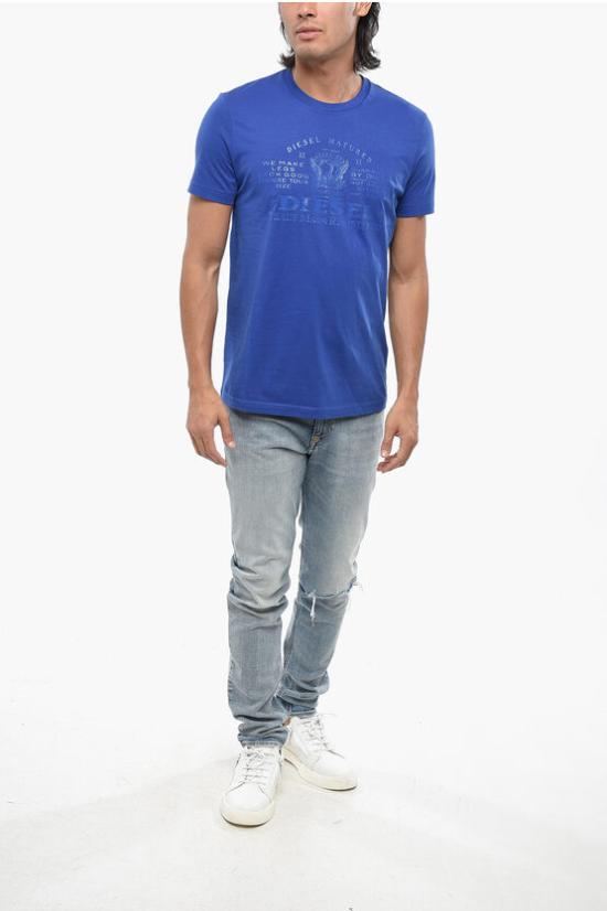  디젤 반팔 티셔츠 A15396 RPATI 89V Blue - DIESEL