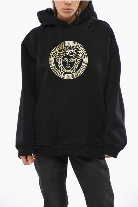  베르사체 후드 티셔츠 1016559 1A10156 2B130 Black