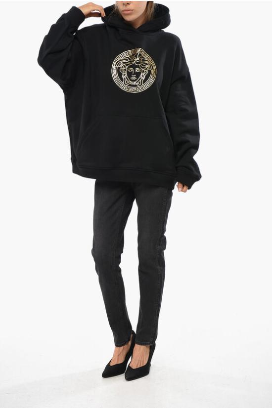  베르사체 후드 티셔츠 1016559 1A10156 2B130 Black - VERSACE