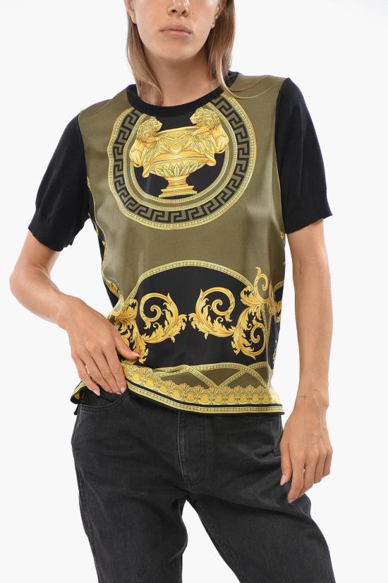  베르사체 반팔 티셔츠 1016331 1A11289 1B000 Nero Verde