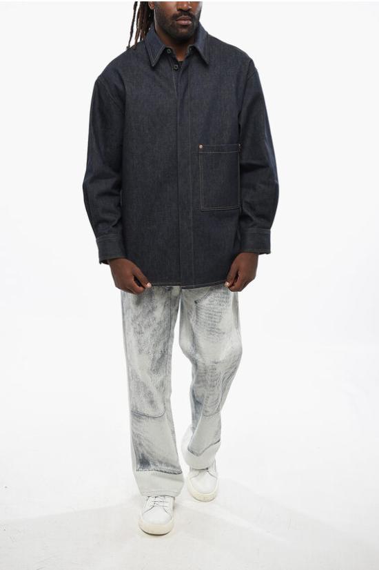  발렌티노 가라바니 데님 셔츠 5V0DB03GAEM 528 Blue - VALENTINO GARAVANI